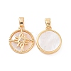 Brass Micro Pave Clear Cubic Zirconia Pendants KK-E068-VC128-1