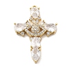 Brass Micro Pave Clear Cubic Zirconia Pendants KK-L228-03G-03-1