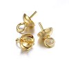 201 Stainless Steel Cup Pearl Peg Bails Pin Pendants STAS-O107-16G-3