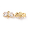 Brass Micro Pave Ckear Cubic Zirconia Charms ZIRC-F133-02G-1