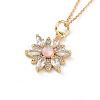 Brass Micro Pave Cubic Zirconia Pendant Necklaces NJEW-JN02523-M-3