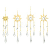 4Pcs 4 Styles Sun Metal Hanging Ornaments HJEW-CJ0001-21-1