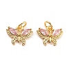 Real 18K Gold Plated Brass Micro Pave Cubic Zirconia Charms ZIRC-Z023-05-3