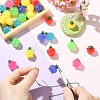 35Pcs 7 Colors Luminous Opaque Resin Pendants RESI-CJ0005-42-5