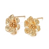 Brass Stud Earring Findings KK-C031-28G-1