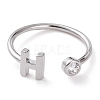 Brass Micro Pave Clear Cubic Zirconia Cuff Rings RJEW-Z005-H-P-1