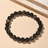 Natural Golden Sheen Obsidian Bead Stretch Bracelets BJEW-K212-B-020-2