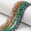 Electroplate Transparent Glass Beads Strands EGLA-A034-T6mm-E-1