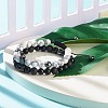 2Pcs 2 Style Cubic Zirconia Braided Bead Bracelet BJEW-JB08050-01-2