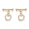 Brass Micro Pave Clear Cubic Zirconia Toggle Clasps KK-Q278-014-NF-1