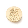 Golden Tone Wax Seal Brass Stamp Heads AJEW-U008-03G-15-1