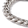 201 Stainless Steel Curb Chains Bracelet with Wolf Clasp for Women BJEW-E107-06P-2