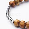 Wood Bead Stretch Bracelets BJEW-JB02777-3