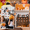 Halloween Theme 5 Strands Spray Painted Natural Wood Beads Strands WOOD-SP0001-02B-5