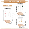 3Pcs 3 Sizes Iron T Bar Earring Display Stands EDIS-WH0012-36B-2