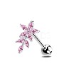 304 Stainless Steel Pave Cubic Zirconia Straight Barbell Tongue Rings FS-WG7AF88-17-1