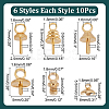 60pcs 6 styles Brass Cup Pearl Peg Bails Pin Pendants FIND-AR0005-35-2