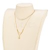 Brass Micro Pave Clear Cubic Zirconia Pendant Necklace NJEW-JN03112-01-5