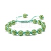 Sparkling Ball Rhinestone Braided Bead Bracelet for Women BJEW-JB07703-02-1