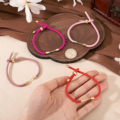4Pcs 4 Colors Braided Nylon Cord Bracelet Making MAK-TA0001-26A-1