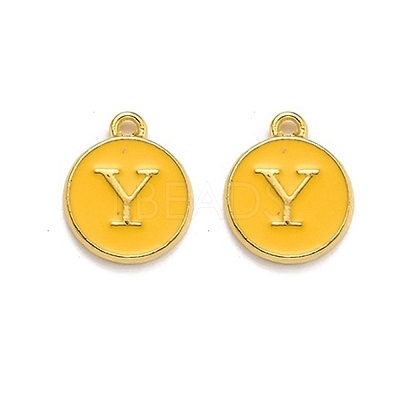 Golden Plated Alloy Enamel Charms X-ENAM-Q437-13Y-1