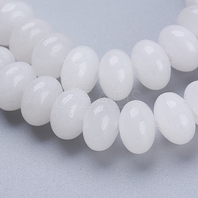 Natural White Jade Beads Strands G-P354-18-8x5mm-1