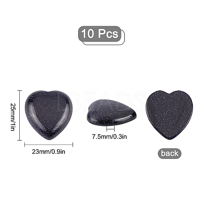 10Pcs Synthetic Blue Goldstone Cabochons G-SC0001-51A-1