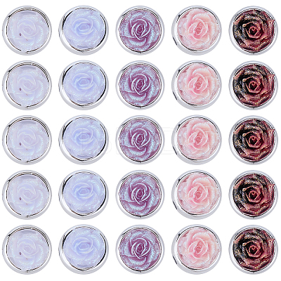 50Pcs 5 Colors Opaque Acrylic Beads MACR-SC0002-51-1