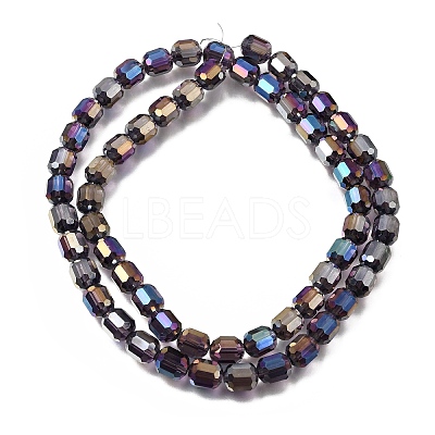 Electroplate Transparent Column Glass Beads Strands EGLA-A043-02-HP02-1