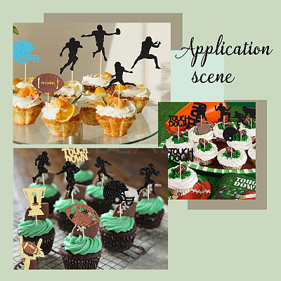 5 Sets Paper Cake Toppers AJEW-SC0002-73-1