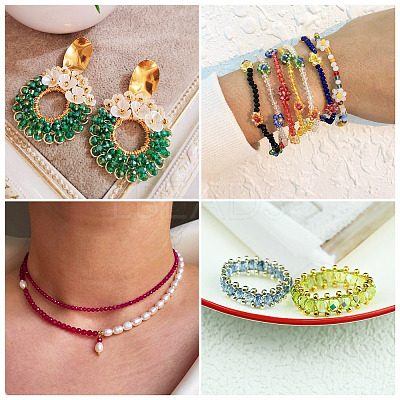 21 Strands 21 Colors Electroplate Glass Beads Strands EGLA-TA0003-07-1