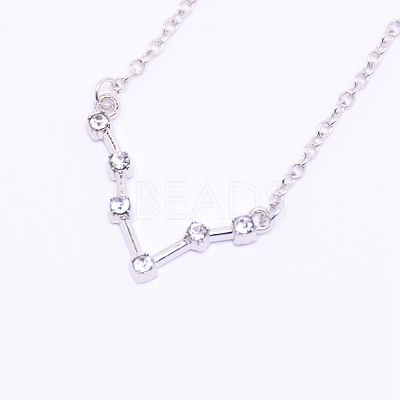 Alloy Rhinestone Pendants Necklaces NJEW-WH0007-02B-1