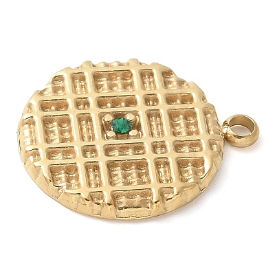 Ion Plating(IP) 304 Stainless Steel with Rhinestone Charms STAS-Q345-02G-02-1