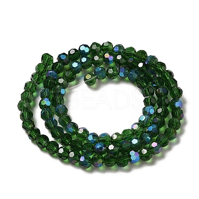 Electroplate Transparent Glass Beads Strands EGLA-A035-T4mm-L10-1