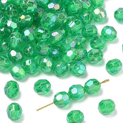 Eco-Friendly Transparent Acrylic Beads TACR-PL642-8mm-18-1