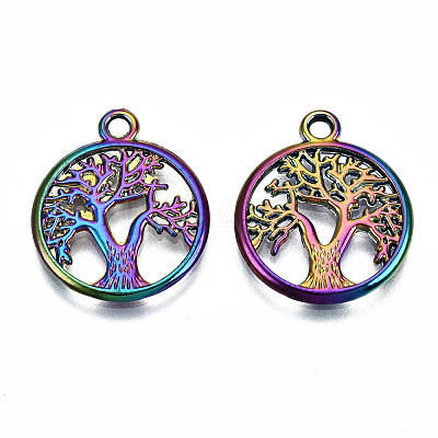 Rainbow Color Alloy Pendants PALLOY-S180-050-RS-1