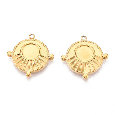 304 Stainless Steel Pendant Cabochon Settings STAS-T065-93G-1