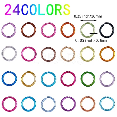 10320Pcs 24 Colors Anodized Aluminum Open Jump Rings ALUM-SZ0001-10-1