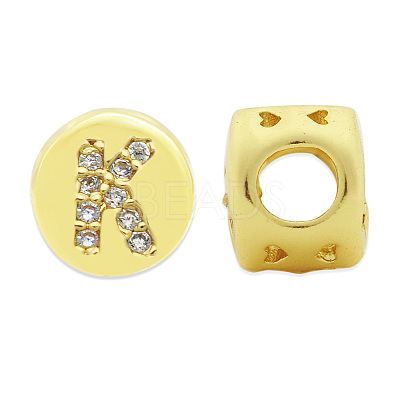 Brass Micro Pave Clear Cubic Zirconia Beads KK-T030-LA843-KX3-1