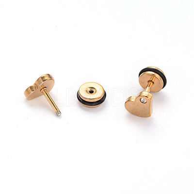 304 Stainless Steel Heart Earlobe Plugs EJEW-I196-13C-1