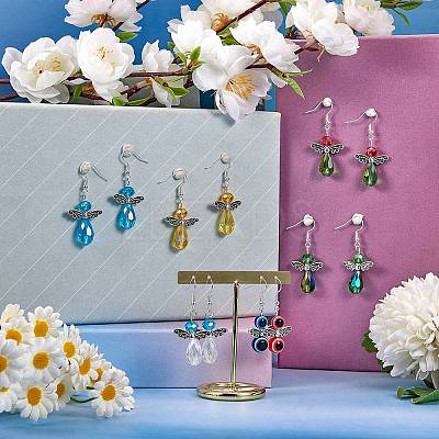 DIY Faceted Beads Earring Making Kit DIY-SZ0007-70-1