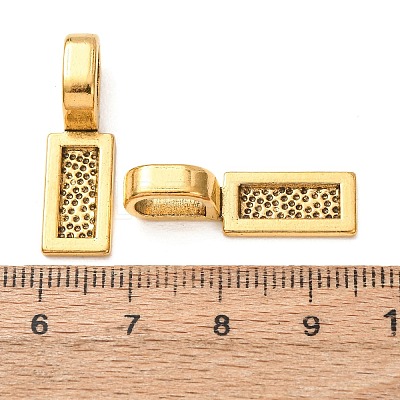 Tibetan Style Alloy Glue-on Flat Pad Bails TIBE-4710-AG-RS-1
