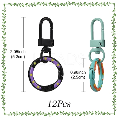 12Pcs Alloy Spring Gate Ring HJEW-YW00095-1