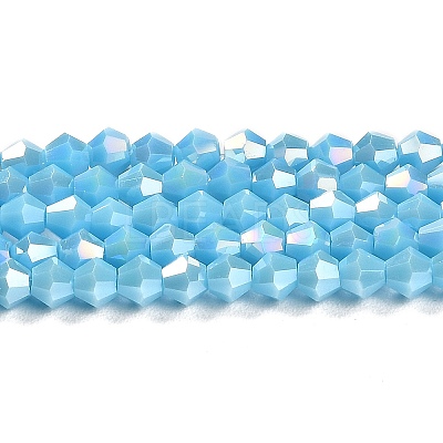 Opaque Solid Color Electroplate Glass Beads Strands X1-GLAA-F029-P4mm-A12-1
