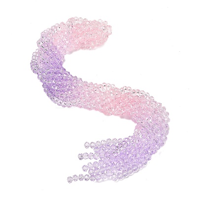 Transparent Painted Glass Beads Strands X-DGLA-A034-T6mm-A05-1