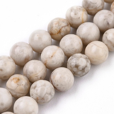 Natural Maifanite/Maifan Stone Beads Strands G-I187-6mm-01-1
