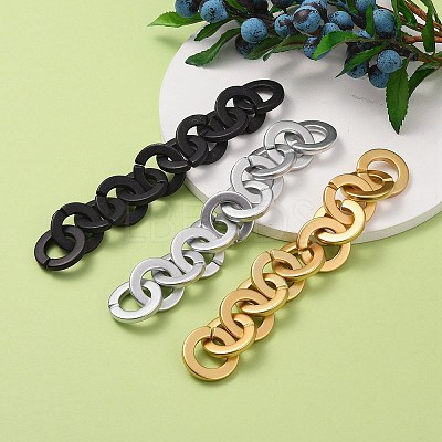 3Strands 3 Colors Handmade Opaque Spray Painted Acrylic Rolo Chains AJEW-SZ0001-64A-1