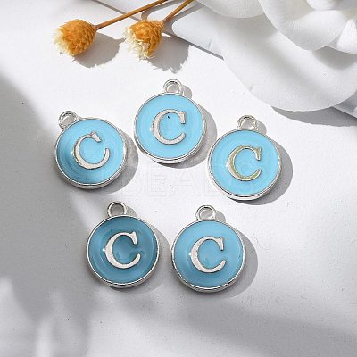 Platinum Plated Alloy Enamel Charms X-ENAM-S118-04C-P-1