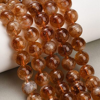 Hearted Natural Citrine Beads Strands GG-T002-A02-12mm-1