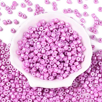 Baking Paint Pearlized Glass Seed Beads SEED-T008-03M-1